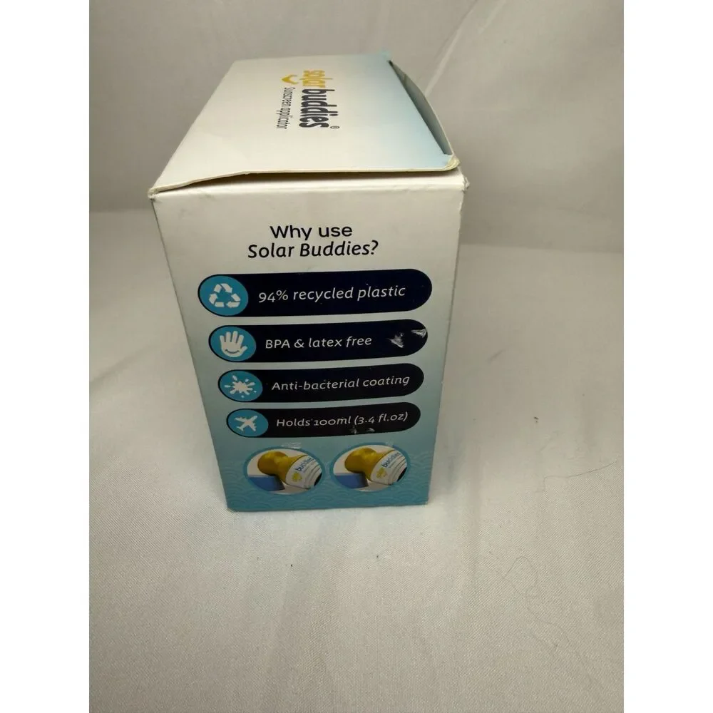 Solar Buddies Refillable Sunscreen Applicator 2-Pack BPA Free 100mL Open Box
